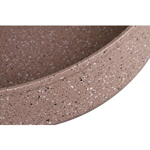 3411 Granit Yuvarlak Fırın Tepsisi 30x8,5 Cm Kahverengi