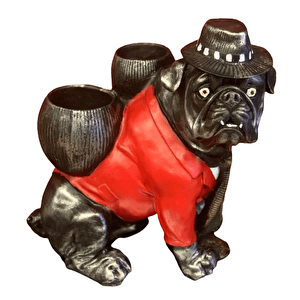 Şapkali Bulldog Köpek Saksi Bd158-1