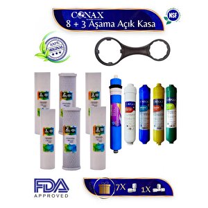 Tüm Açık Kasalar Için Filtre Seti 1.5 Yıllık (orji̇nal Yeni̇ Seri̇) 8+3 Aşamalı, 80 GPD Membran
