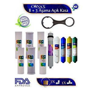 Tüm Açık Kasalar Için Filtre Seti 1.5 Yıllık (orji̇nal Yeni̇ Seri̇) 8+3 Aşamalı, 80 GPD Membran