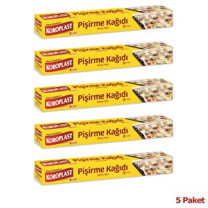 Yağlı Fırın Tepsi Pişirme Kızartma Kağıdı - Kesimsiz - 8 Metre - 5 Kutu