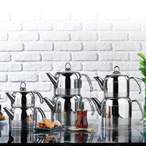 Ada Metal Çaydanlık Takımı (büyük) 4 Parça-inox