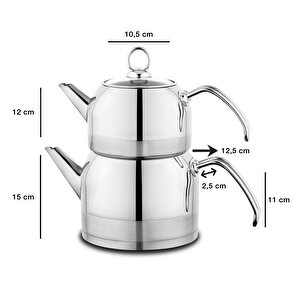 Ada Metal Çaydanlık Takımı (büyük) 4 Parça-inox