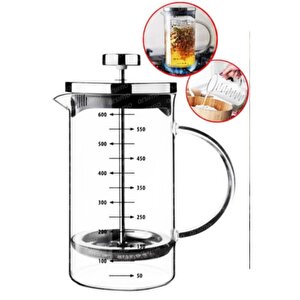 3’ü 1 Arada French Press Demlik Ölçü Kabı 700 Ml