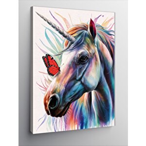 Kanvas Tablo Unicorn Ve Kelebek
