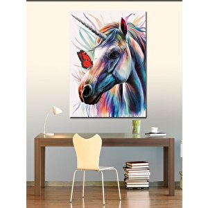 Kanvas Tablo Unicorn Ve Kelebek