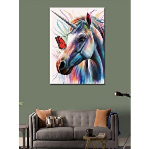 Kanvas Tablo Unicorn Ve Kelebek