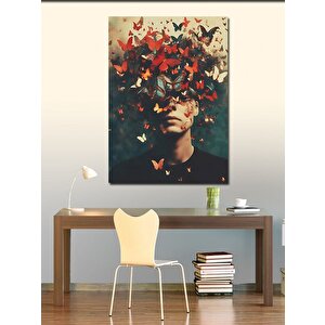 Kanvas Tablo Kelebekler Ve İnsan 100x140 cm