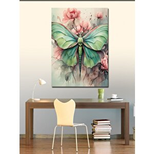 Kanvas Tablo Yeşil Kelebek 100x140 cm