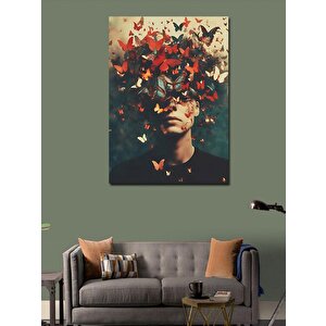 Kanvas Tablo Kelebekler Ve İnsan 70x100 cm