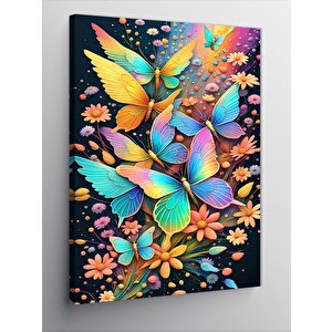 Kanvas Tablo Renkli Kelebekler 70x100 cm