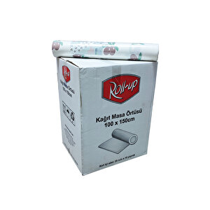 Roll-up Tek Kullanımlık Laminelli Kağıt Masa Örtüsü-zeytin Desenli-100x150 Cm-16 Yaprak-20 Rulo/koli