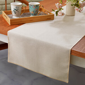 Home Bianca Keten Polyester Runner 40x160-krem
