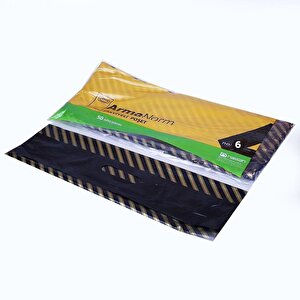 Naksan Takviyeli İnce Desenli Çizgili Siyah Çanta Poşet Torba - 6 No - 60x70 Cm. - 50 Adetlik 5 Paket