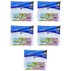 Arma Baskılı Mini Blok Poşet Torba - No : 3 - 30x50 Cm. - Beyaz - 100 Adetlik 5 Paket