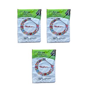 Arma Baskılı Mini Blok Poşet Torba - No : 2 - 25x37 Cm. - Beyaz - 100 Adetlik 3 Paket
