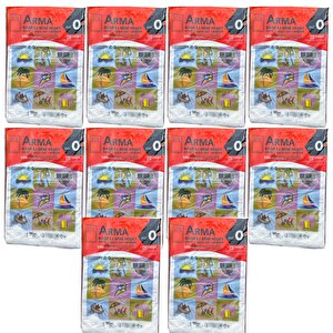 Arma Baskılı Mini Blok Poşet Torba - No : 0 - 20x30 Cm. - Beyaz - 100 Adetlik 10 Paket