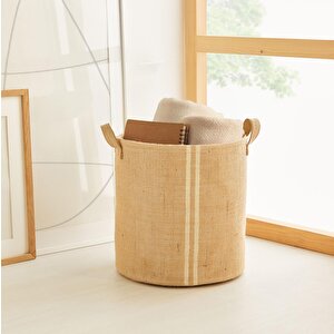 Ocean Home Textile Çizgili Jüt Sepet 30 X 31 Cm