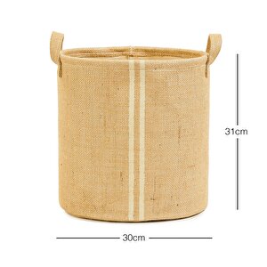 Ocean Home Textile Çizgili Jüt Sepet 30 X 31 Cm