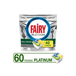 Platinum 60 Yıkama Bulaşık Makinesi Deterjanı Tableti / Kapsülü Limon Kokulu 77493