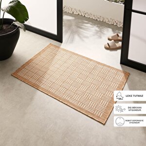 Leke Tutmaz İç Dış Mekan Bej Renk Hasır Desenli Paspas 60 X 90 Cm