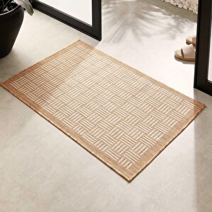 Ocean Home Textile Leke Tutmaz İç Dış Mekan Bej Renk Hasır Desenli Paspas 60 X 90 Cm