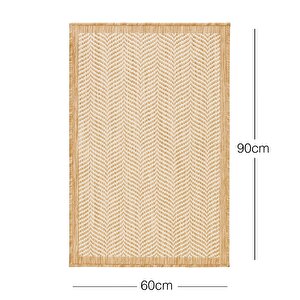 Ocean Home Textile Leke Tutmaz İç Dış Mekan Bej Renk Balıksırtı Paspas 60 X 90 Cm