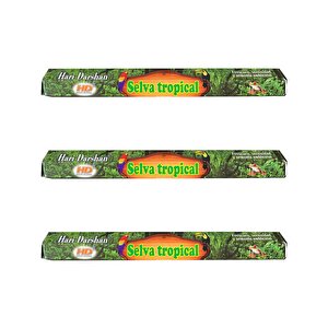 Hari Darshan Selva Tropical Yağmur Ormanları Çubuk Tütsü - Oda Ortam Kukusu - 20 Adetlik 1 Paket