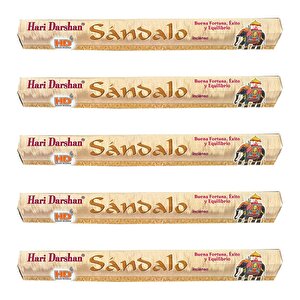 Hari Darshan Sandalo Sandal Ağacı Kokusu Çubuk Tütsü - Oda Ortam Kukusu - 20 Adetlik 5 Paket