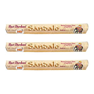 Hari Darshan Sandalo Sandal Ağacı Kokusu Çubuk Tütsü - Oda Ortam Kukusu - 20 Adetlik 3 Paket