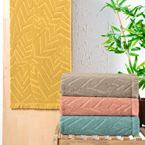 Schafer Modern Jakarlı Havlu 50x90 Cm-hardal