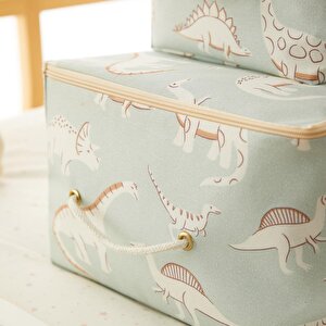 Ocean Home Textile 2'li Çocuk Odası Dinozor Hurç Set 1 Adet 30 X 22 X 18 / 1 Adet 52 X 28 X 21 Cm