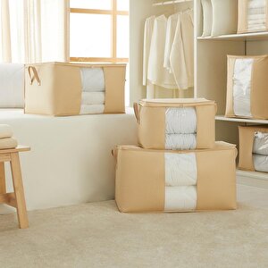 3'lü Pvc Pencereli Bej Balıksırtı Hurç Set