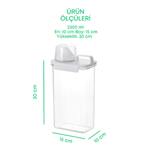 1 Adet Sızdırmaz Depolama Sıvı Toz Deterjan Erzak Saklama Kutusu- Ölçekli Deterjan Kutusu 2300 ml