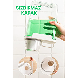 3 Lü Sızdırmaz Depolama Sıvı Toz Deterjan Saklama Kutusu- Ölçekli Kap 1100 Ml 1800 Ml 2300 Ml