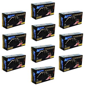 Dolphin Tek Kullanımlık Lateks Siyah Pudrasız Nitril Muayne Eldiveni Small Boy - 100'lü 10 Paket
