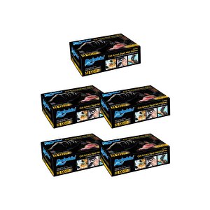 Dolphin Tek Kullanımlık Lateks Siyah Pudrasız Nitril Muayne Eldiveni Meidum Orta Boy - 100'lü 5paket