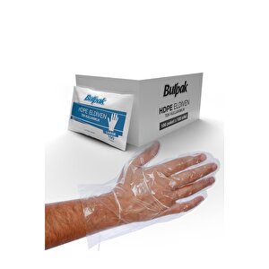 Burpak Hdpe İş Temizlik Tek Kullanımlık Şeffaf Eldiven / Büyük Boy / 100 Adetlik 50 Paket - Koli