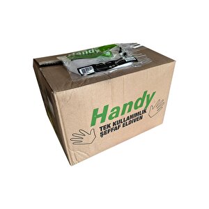 Handy Hdpe İş Temizlik Tek Kullanımlık Şeffaf Eldiven / Büyük Boy / 100 Adetlik 100 Paket - Koli