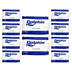 Dolphin Pe İş Temizlik Tek Kullanımlık Şeffaf Poşet Market Eldiven - Büyük Boy- 100 Adetlik 10 Paket