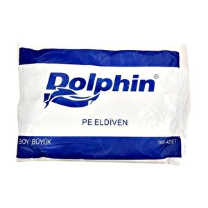 Dolphin Pe İş Temizlik Tek Kullanımlık Şeffaf Poşet Market Eldiven - Büyük Boy- 100 Adetlik 10 Paket