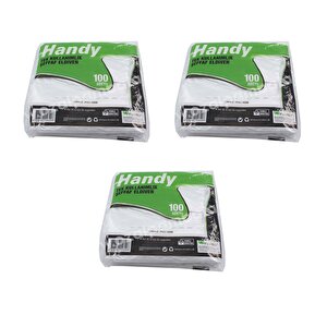 Handy Hdpe İş Temizlik Tek Kullanımlık Şeffaf Eldiven / Büyük Boy / 100 Adetlik 3 Paket - Koli