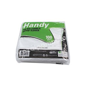 Handy Hdpe İş Temizlik Tek Kullanımlık Şeffaf Eldiven / Büyük Boy / 100 Adetlik 3 Paket - Koli