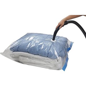 Vindex Vakumlu Giyisi Yastık Yorgan Saklama Torbası Poşeti Hurç - Large - 50x70 Cm. - 10 Paket