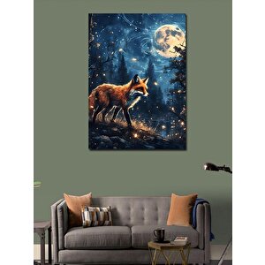 Kanvas Tablo Tilki Ve Dolunay 100x140 cm
