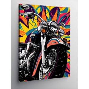 Kanvas Tablo Chopper Motosiklet Ve Desenler