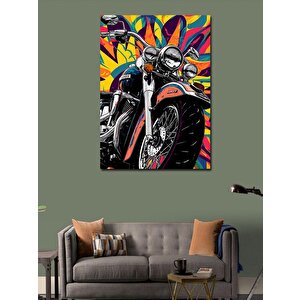 Kanvas Tablo Chopper Motosiklet Ve Desenler