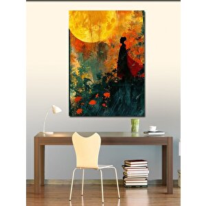 Kanvas Tablo Dolunay Ve Soyut Kadın 100x140 cm