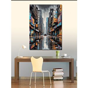 Kanvas Tablo Renkli Cadde 70x100 cm