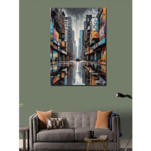 Kanvas Tablo Renkli Cadde 70x100 cm